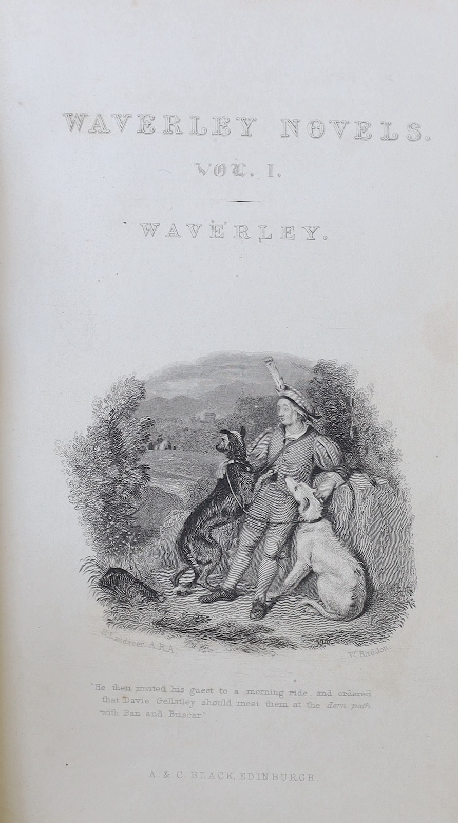 Scott, Sir Walter - The Waverley Novels, 48 vols, 8vo, half calf with marbled boards, A & C. Black, Edinburgh, 1879